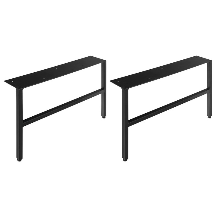 Set mobilier baie Sapho, oglinda si suport, otel, negru, 60x27x41,2 cm