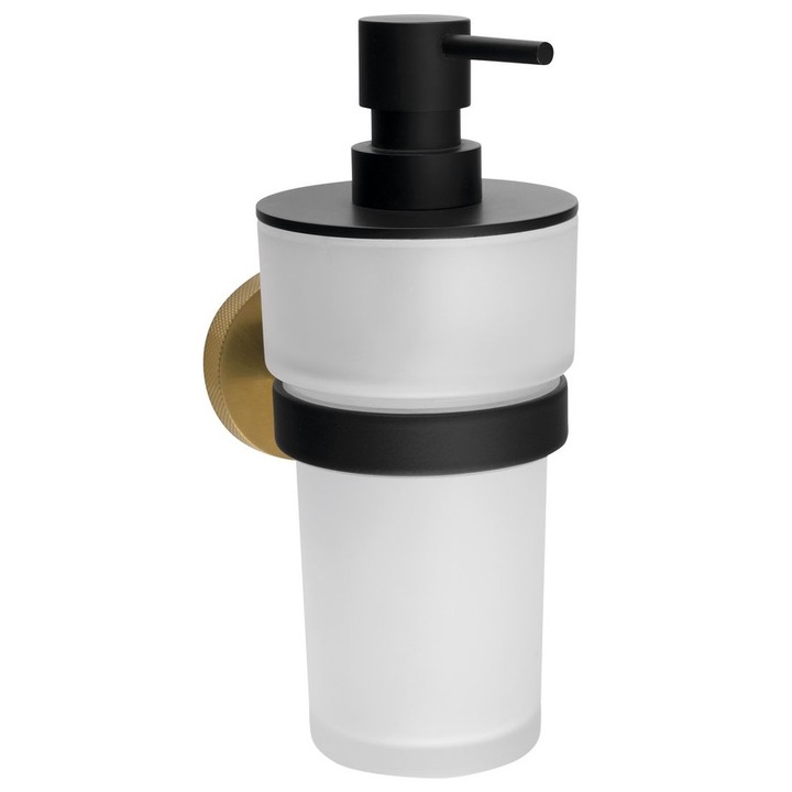 Szappanadagoló Sapho LARISSA 250ml, üveg, fehér/fekete, 82x190x110mm