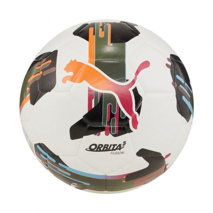 Minge fotbal Puma Orbita 5 Fusion, alb/negru/oranj, 4
