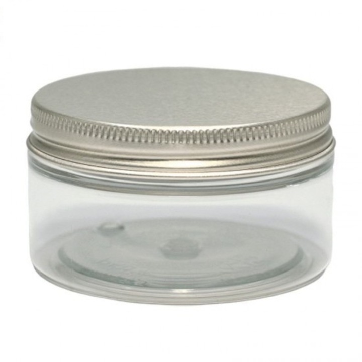 Recipient cosmetic Cutie transparenta, Capac Aluminiu, 100ml