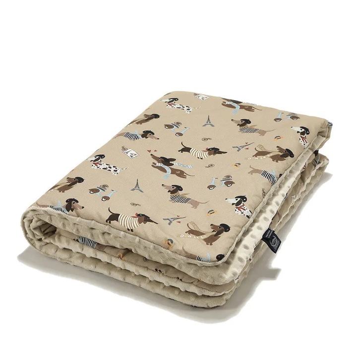 Двойно одеяло Минки Кучето Пиер, La Millou, 80x100 см, памук, меко