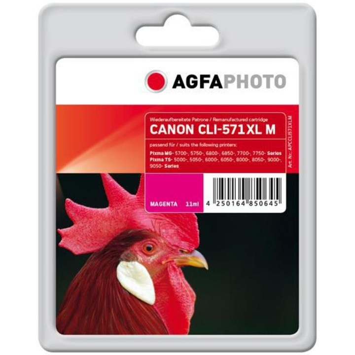 Agfaphoto CLI-571XL bíborvörös nyomtatópatron, 680 oldal, standard