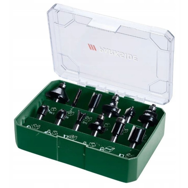 Set 12 capete de frezare Parkside