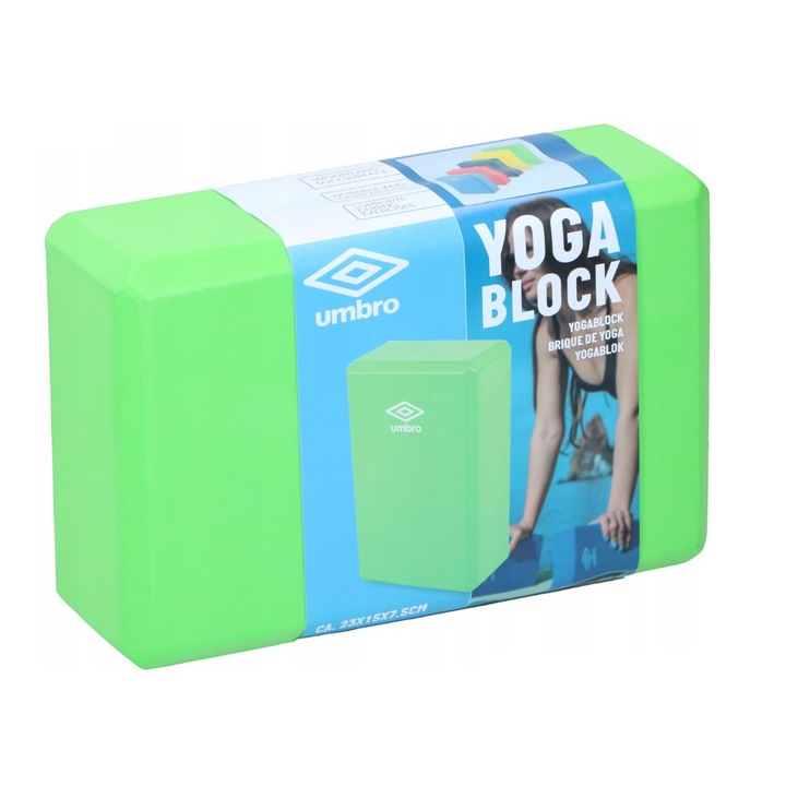 Umbro jóga pilates gyakorlatblokk, zöld, 23x7,5x15cm
