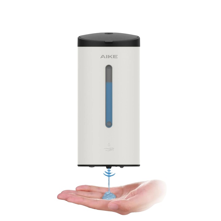 Folyékony szappan adagoló, nagy űrtartalmú, 800 ml, matt fehér, falra szerelhető