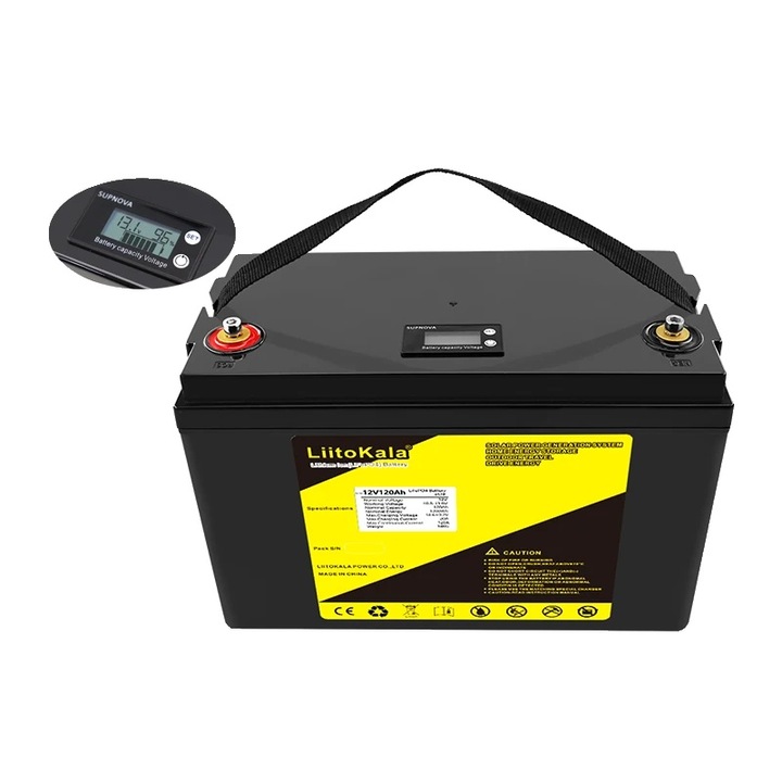 LiFePO4 батерия 12V 100Ah-LCD, дълъг живот, висок ток на разреждане