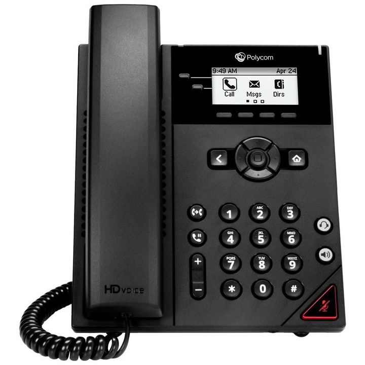 Telefon IP Poly VVX 150, model V-6FUTP-07G, negru