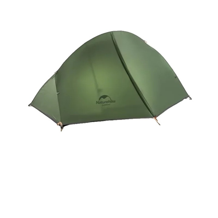 Cort trekking, design ultrausor, impermeabil, verde, pentru o persoana