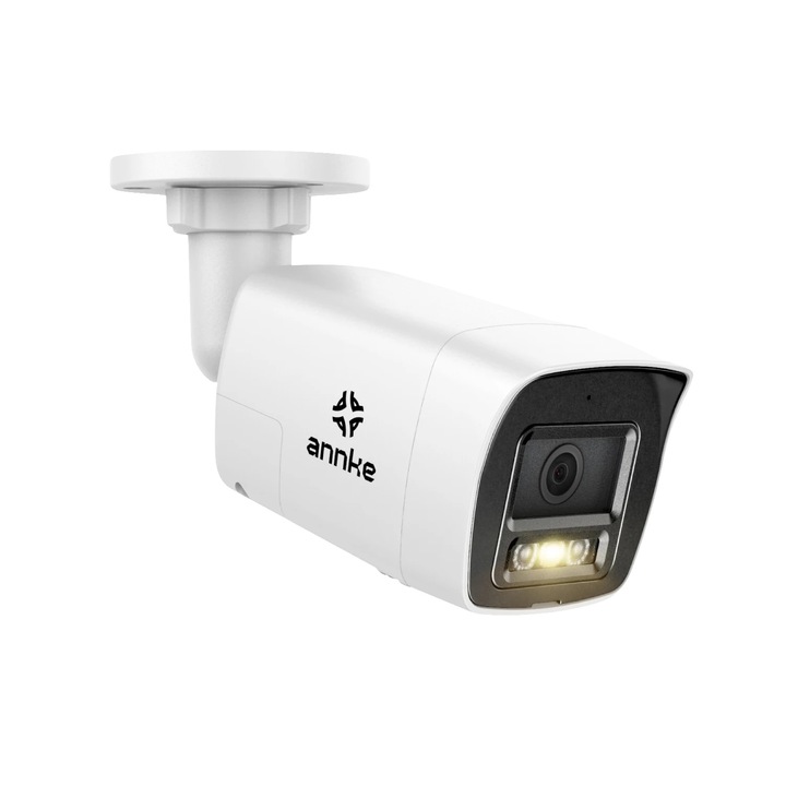 Camera de supraveghere, 8MP, detectie umana AI, rezistenta la apa IP67, montare pe perete, tavan sau lateral