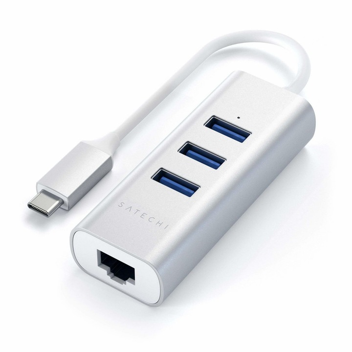 Хъб USB-C Satechi 3.2 Gen 1 5000 Mbit/s, Бял