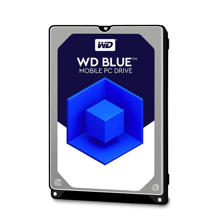 Hard Disk 2 TB, Western Digital, SATA 6Gb/s, 128 MB, albastru, 7mm, 5400 RPM