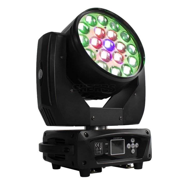 Lumina mobila, Shehds, 285W, unghi de fascicul 15, gama de zoom 10-60, priza EU