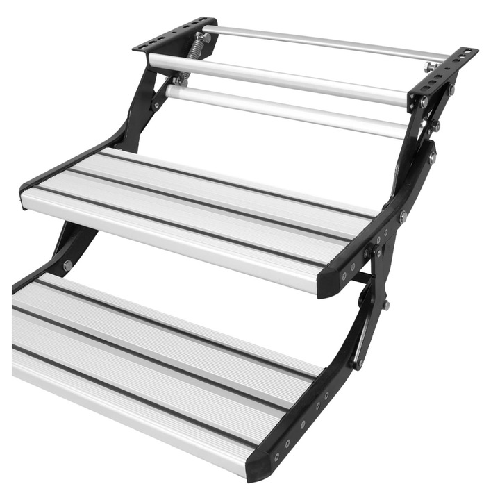 Стъпала за каравани, 2 стъпала, сгъваем дизайн, капацитет 440 lbs, размери 21.9x8.3 инча