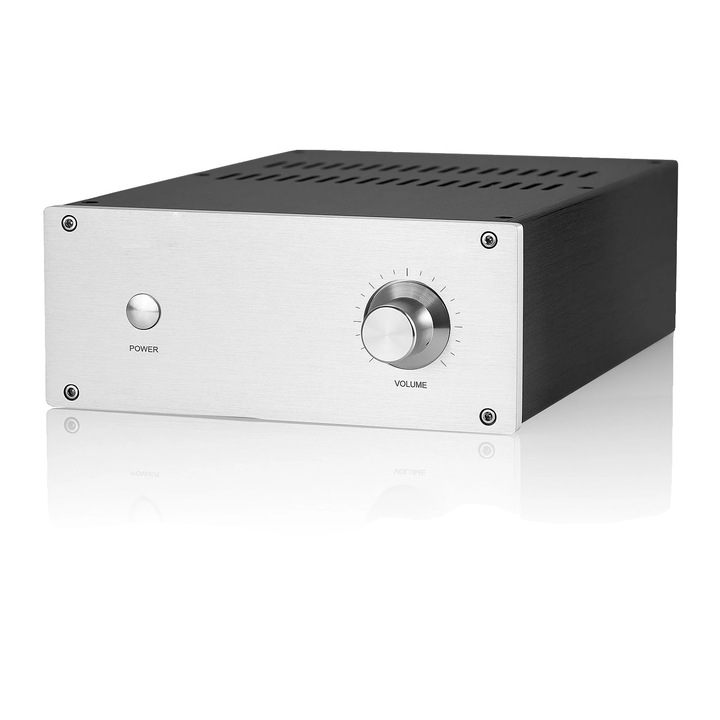 Audioerősítő ház, kiváló minőségű alumínium, kompakt kialakítás, 220x311x190 mm