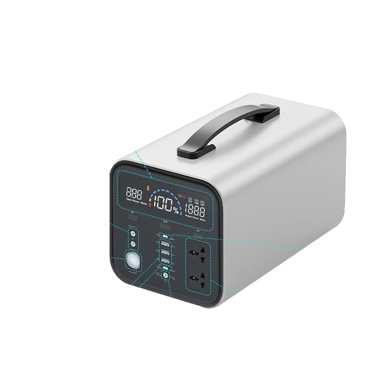 Hordozható erőmű, 310000mAh, tiszta szinusz kimenet, UAF1100 1000W, univerzális aljzat