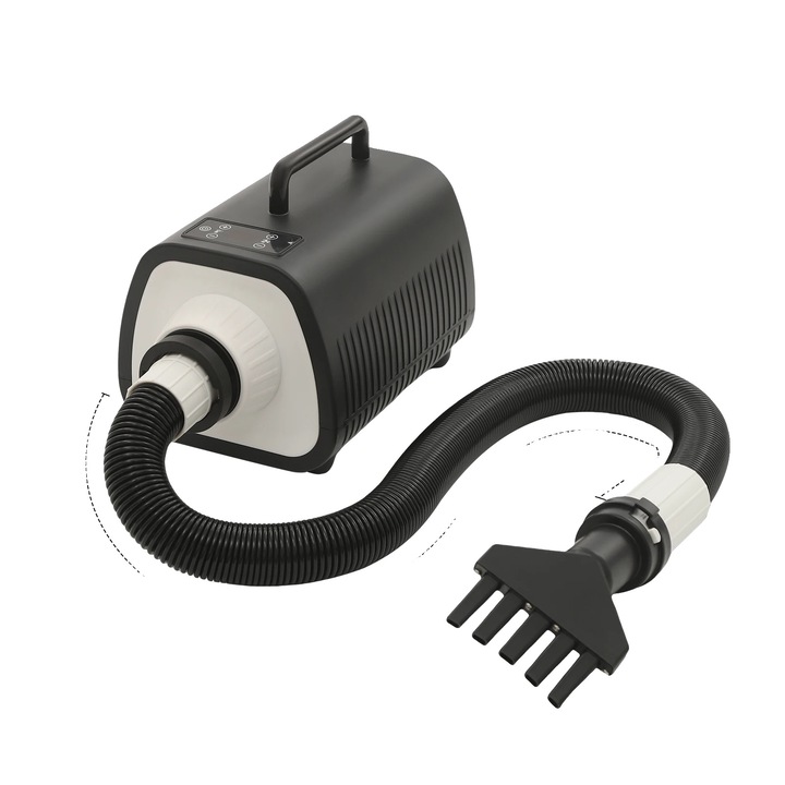 Uscator de par pentru animale, instrument profesional de ingrijire, viteza si temperatura ajustabile, negru