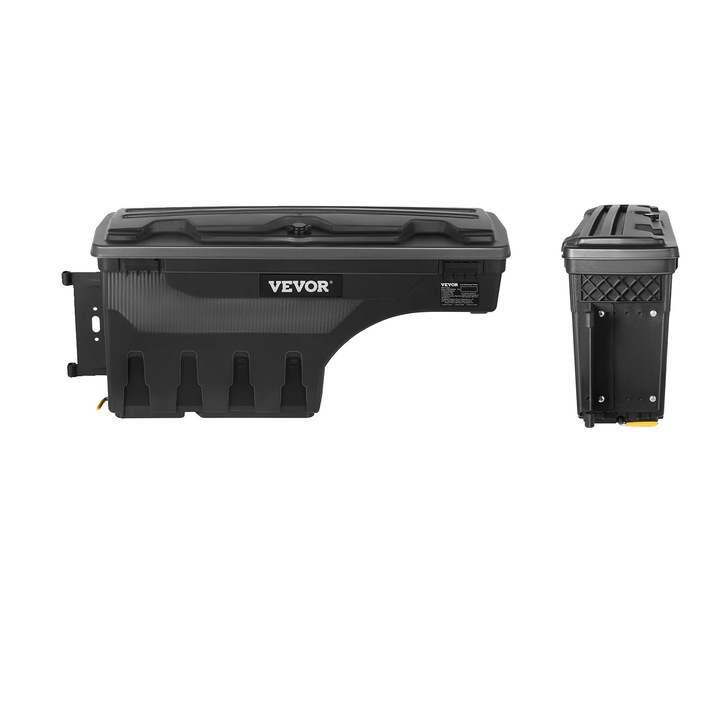 Cutie de depozitare, Vevor, design cu inchidere, material rezistent la intemperii, 36.4x11x16.7 in, pentru Chevy Silverado, negru