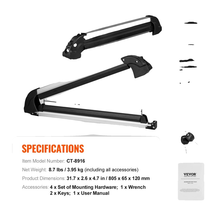 Síléctartó, 6x4, lopásgátló zárrendszerrel, 6 pár síléc befogadására alkalmas