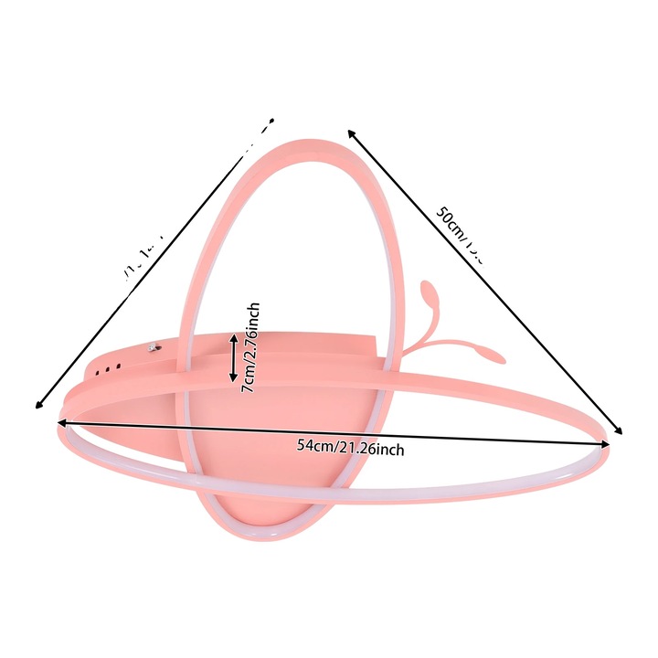 Pillangó alakú LED fali lámpa, modern dizájn, energiatakarékos, 40x36x5,5 cm, 34W, 3 darabos szett