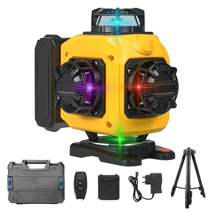 Nivel laser 16 linii, automatizare nivelare, 1 baterie, 30m, design compact