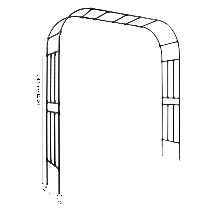 Arc de gradina, rezistent la intemperii, constructie robusta, negru, 2.4m x 2.1m