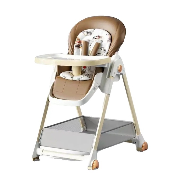 Scaun de masa pentru copii, design compact, mobilitate usoara, OR-KHAKI