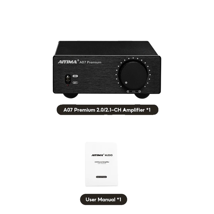 Erősítő, 300 W, kettős kimenet, több audioforrást támogat, méretek 178x104x40 mm