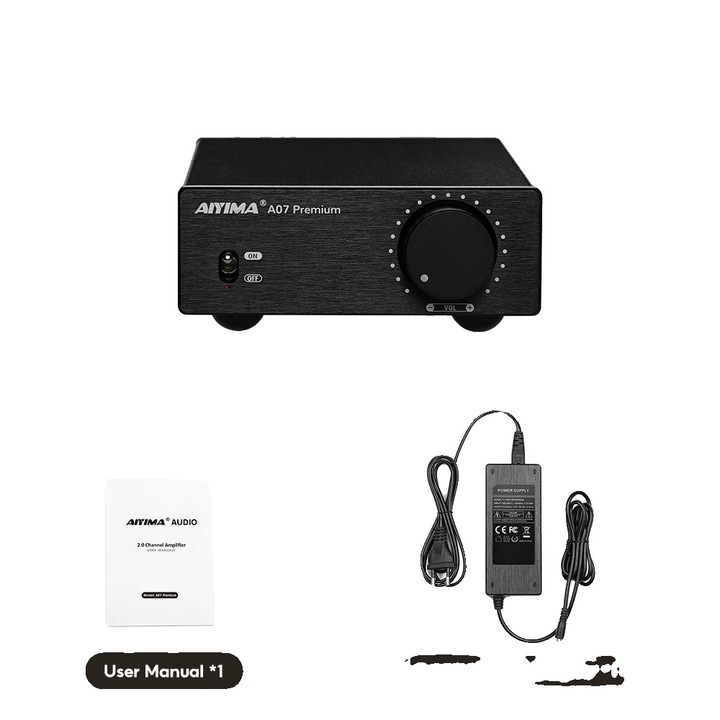 Erősítő, 300 W, kettős kimenet, több audioforrást támogat, EU 32V 5A aljzattal, 178x104x40 mm