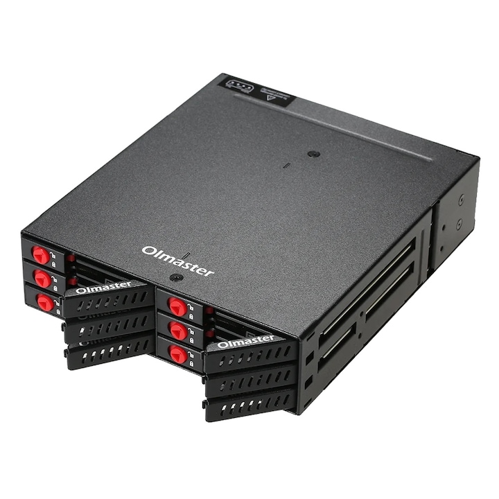 Rack Hard-disk, 6 sloturi, functie hot-swap, transfer date 6Gbps, metal/plastic, 5.25 inch