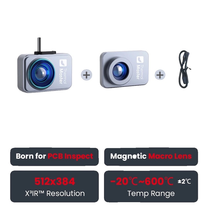 Imager termic, 256 x 192, -20 la 600 C, zoom 15X, compatibil Android/iOS