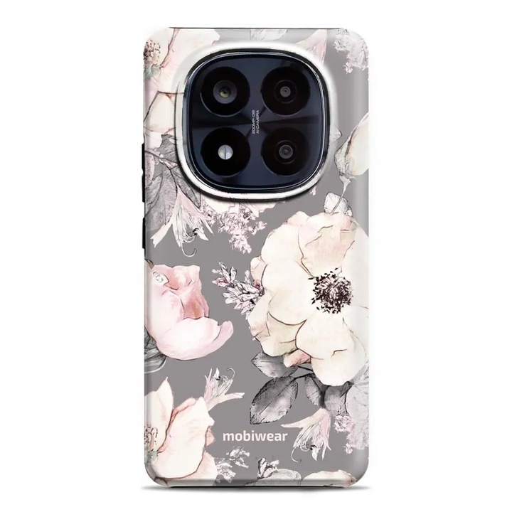Калъф, Mobiwear - Elite Pro - EX06E за Xiaomi Redmi Note 14 Pro Plus 5G, Розово С Флорален Мотив