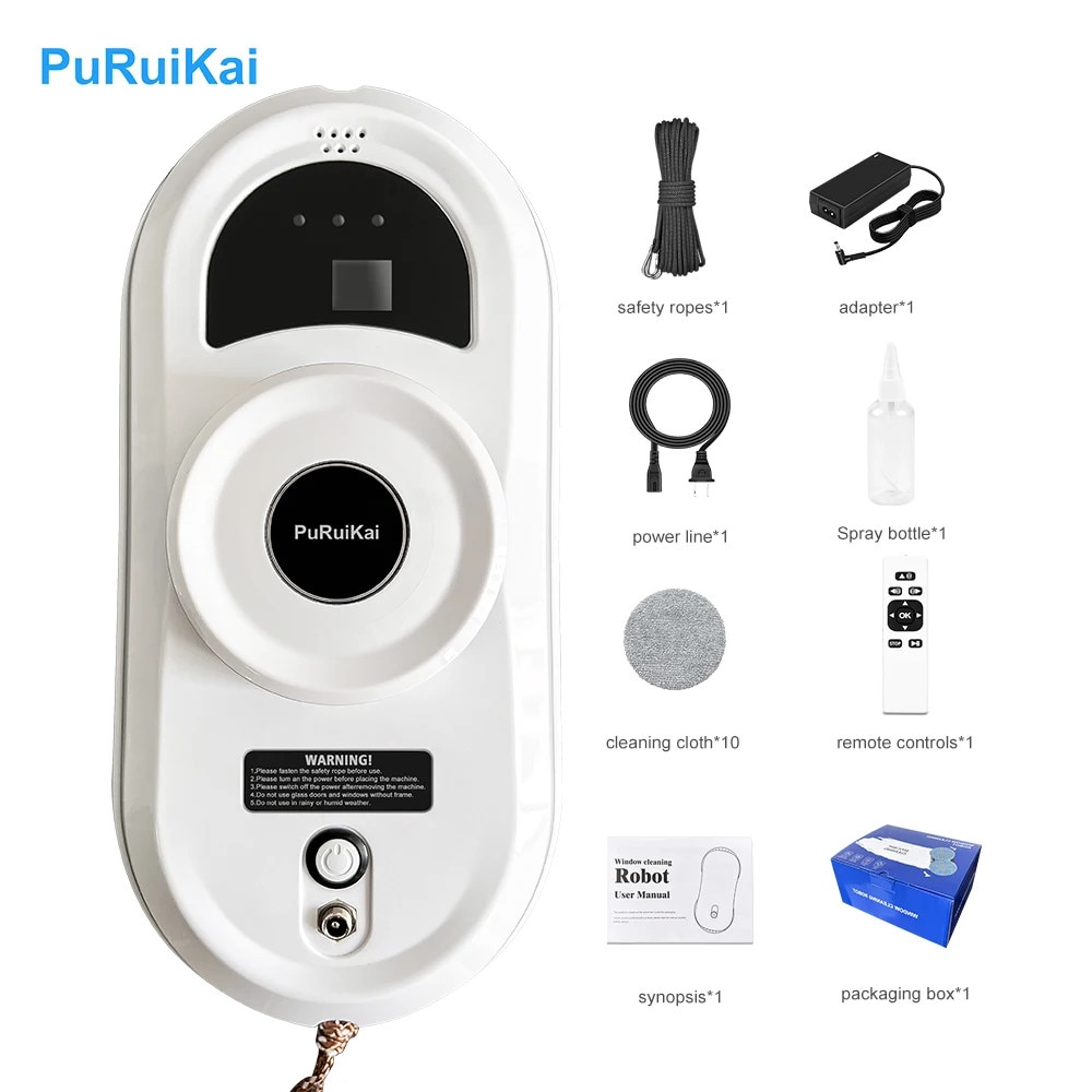 Set robot de curatat geamuri, detectie inteligenta a marginilor, metoda eficienta de curatare, cu accesorii