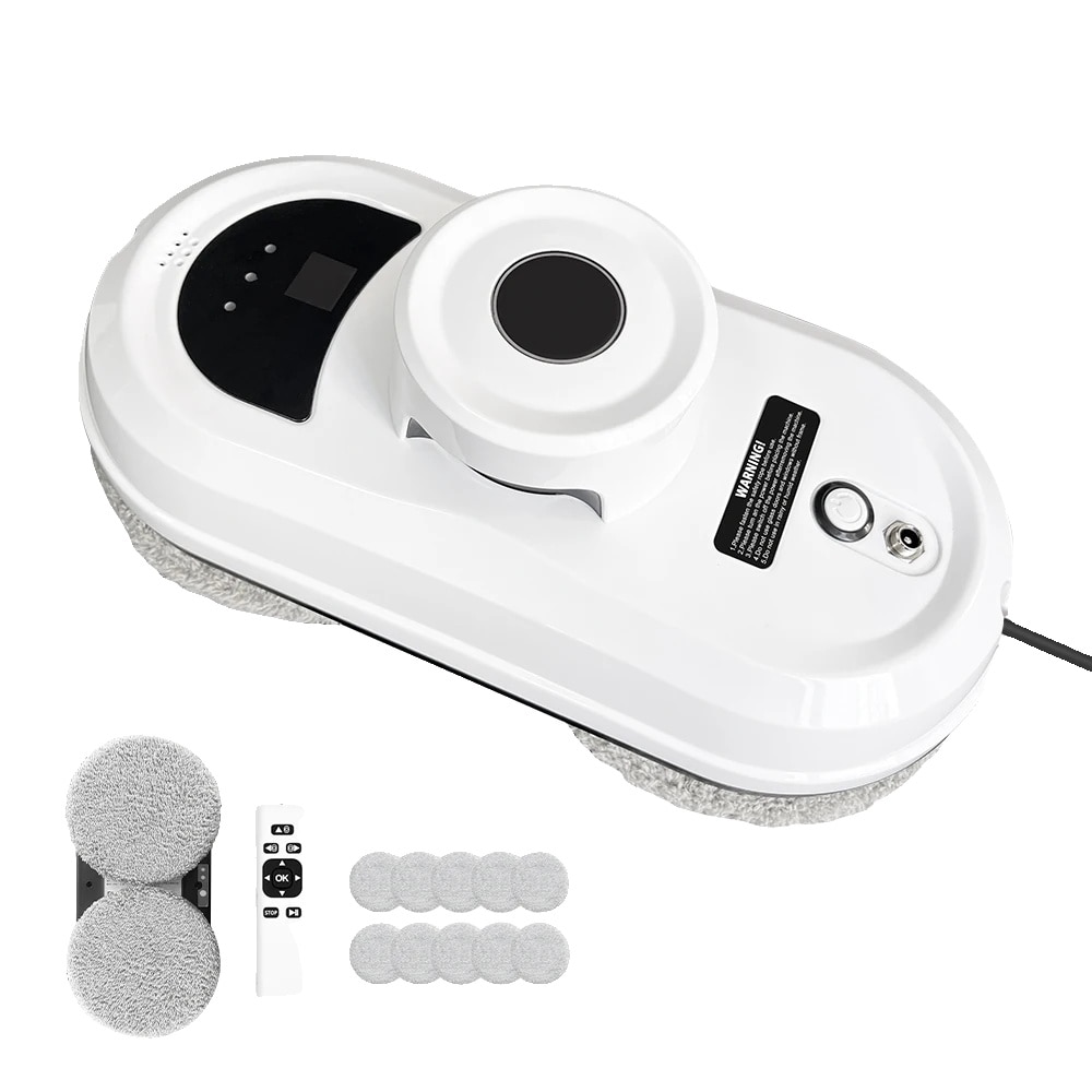 Set robot de curatat geamuri, detectie inteligenta a marginilor, metoda eficienta de curatare, cu accesorii