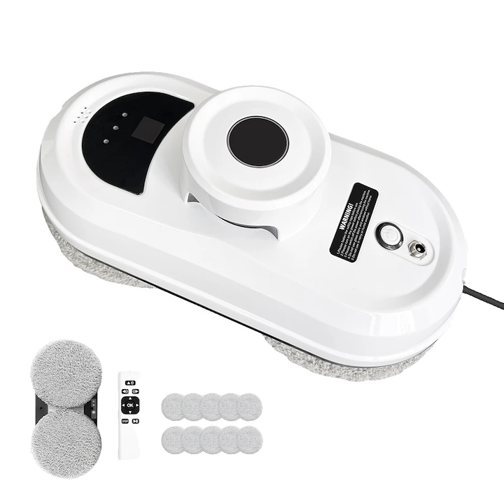 Set robot de curatat geamuri, detectie inteligenta a marginilor, metoda eficienta de curatare, cu accesorii