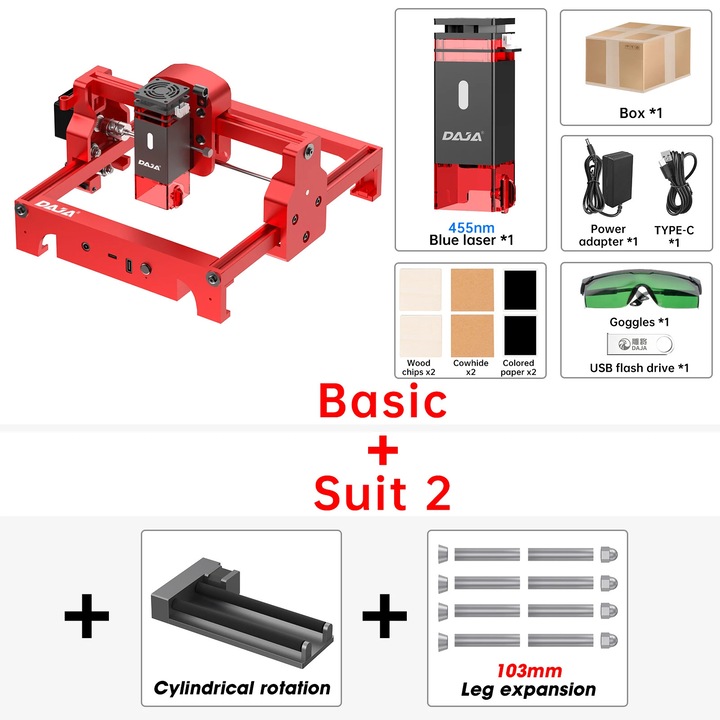 Gravor laser compact, 25W, compatibil cu dispozitive inteligente, 120x120mm