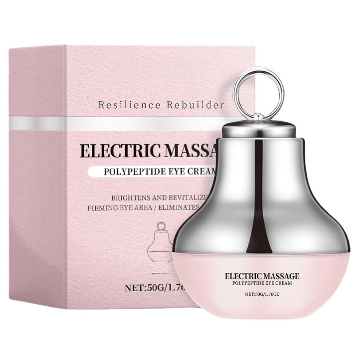 Околоочен крем с електрически масаж, полипептидна терапия за тъмни кръгове, стягане и против бръчки, с деликатни вибрации, 50 гр.