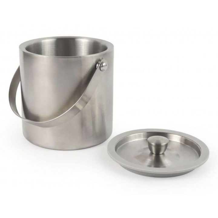 Кофа за лед от неръждаема стомана с двойни стени и капак, 1,6 литра
