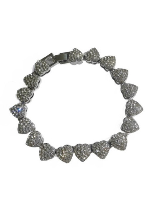 Bratara dama, cu diamante artificiale, design elegant, rezistent la apa, alb/argintiu