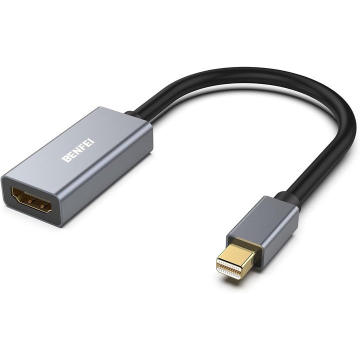 Adaptor Cablu Mini Displayport la HDMI, Benfei, 4k 60hz, Aluminiu, Gri