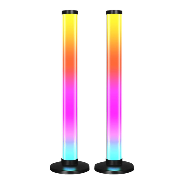 Doua lampi cu LED-uri, RGB lumina colorata, APP control, telecomanda, iluminat 360 °