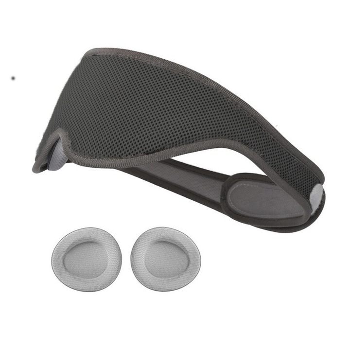 Маска за сън Smart Design 3D, блокира светлината, без да притиска очите, разделя орбитите, полиестерна маска за сън с регулация, еластична лента, тъмно сиво