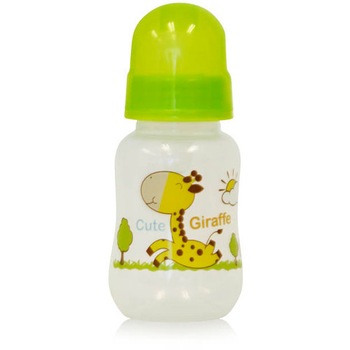 Biberon Lorelli cu Desene Baby Care 125 ml, Green with Giraffe Biberon Lorelli cu Desene Baby Care 125 ml, Green with Giraffe