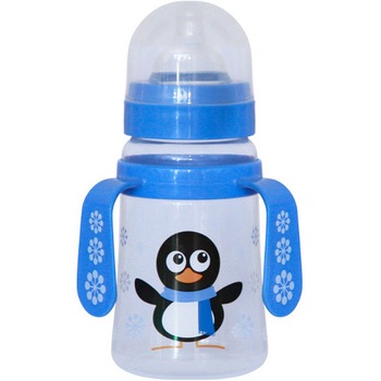 Biberon Lorelli cu Doua Manere si Gat Larg Baby Care 250 ml, Blue Penguin Biberon Lorelli cu Doua Manere si Gat Larg Baby Care 250 ml, Blue Penguin
