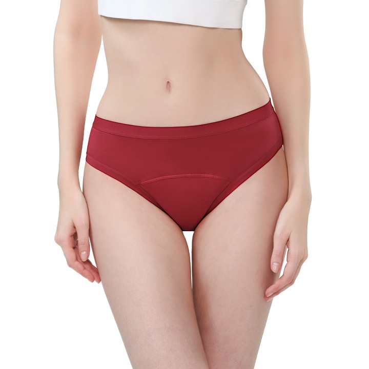 Chiloti menstruali Carer, absorbtie mare, bumbac, rosu, M