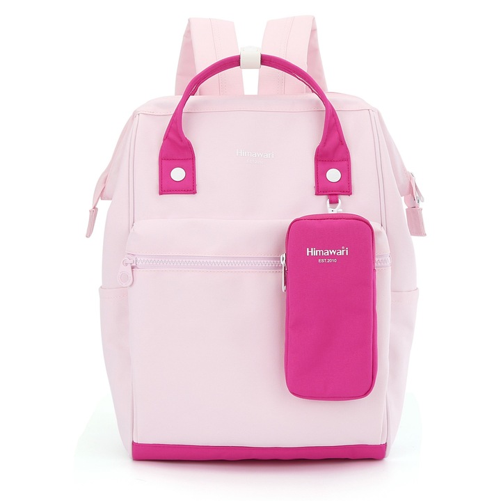 Rucsac Urban, Himawari, 40x30x15 cm, Roz, Material Poliester, Impermeabil, Capacitate A4, Ergonomic, Inchidere Cu Fermoar, Materiale De Inalta Calitate