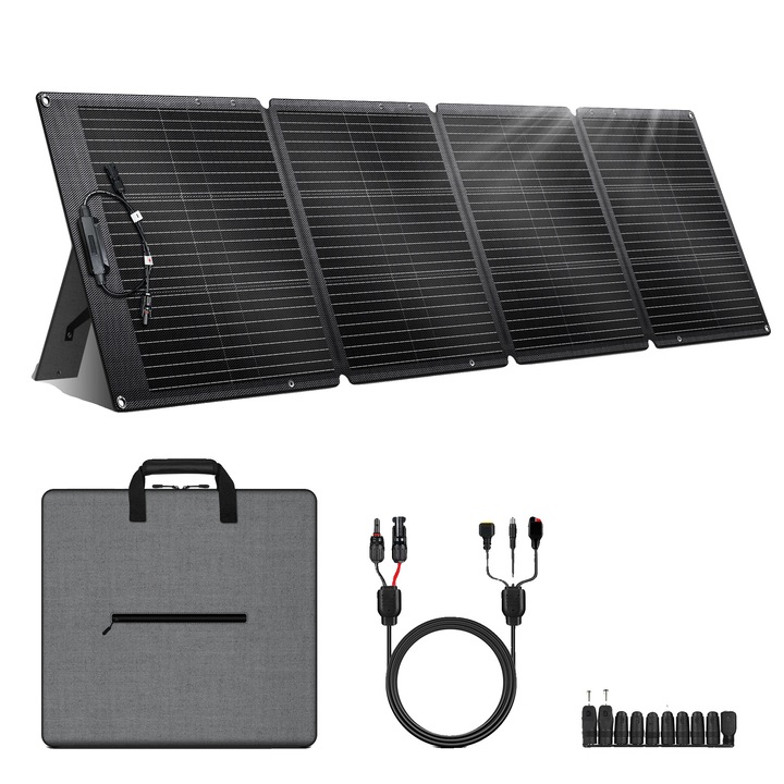 Panou solar portabil pliabil SPC200, eficienta 23%, 20.5V, 1x1m