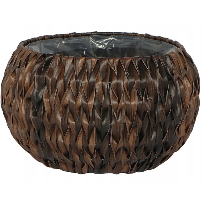 Ghiveci din ratan Meven, 43.5 x 43.5 x 24.5 cm, maro