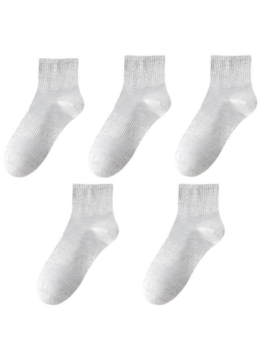 Set de 5 perechi sosete barbati, Omelivon®, bumbac, elastic, respirabil, gri pur, marime 39-43 EU