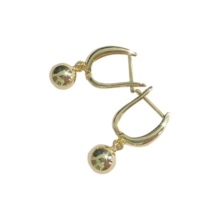 Női kerek fülbevaló, rozsdaálló, arany