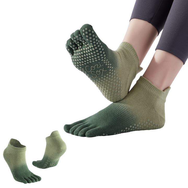 Sosete cu Degete CoziSox pentru Femei si Barbati, Verde